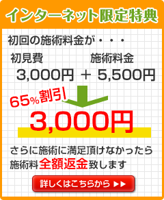 インターネット特典：初回費用が約65％割引